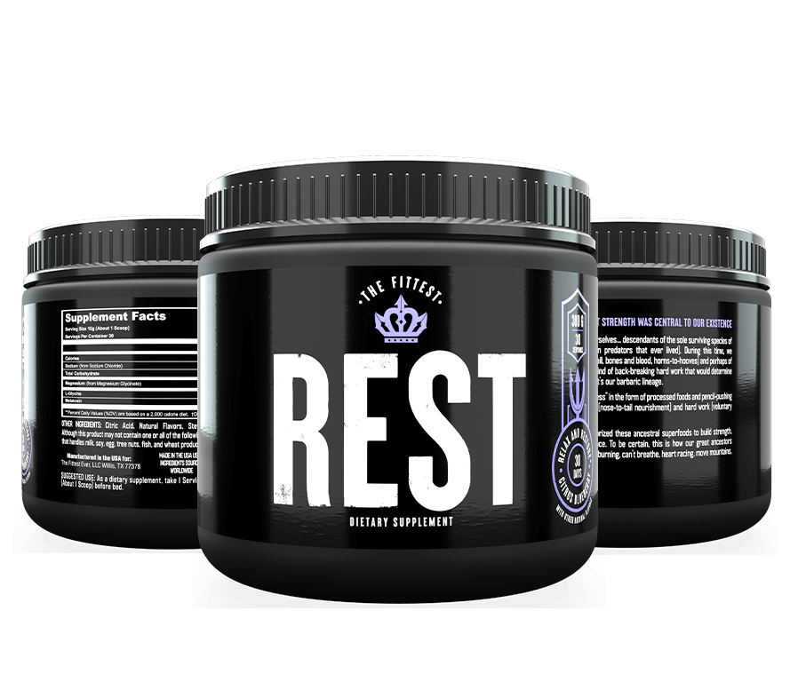 Trio of rest tubs showing all sides of the label