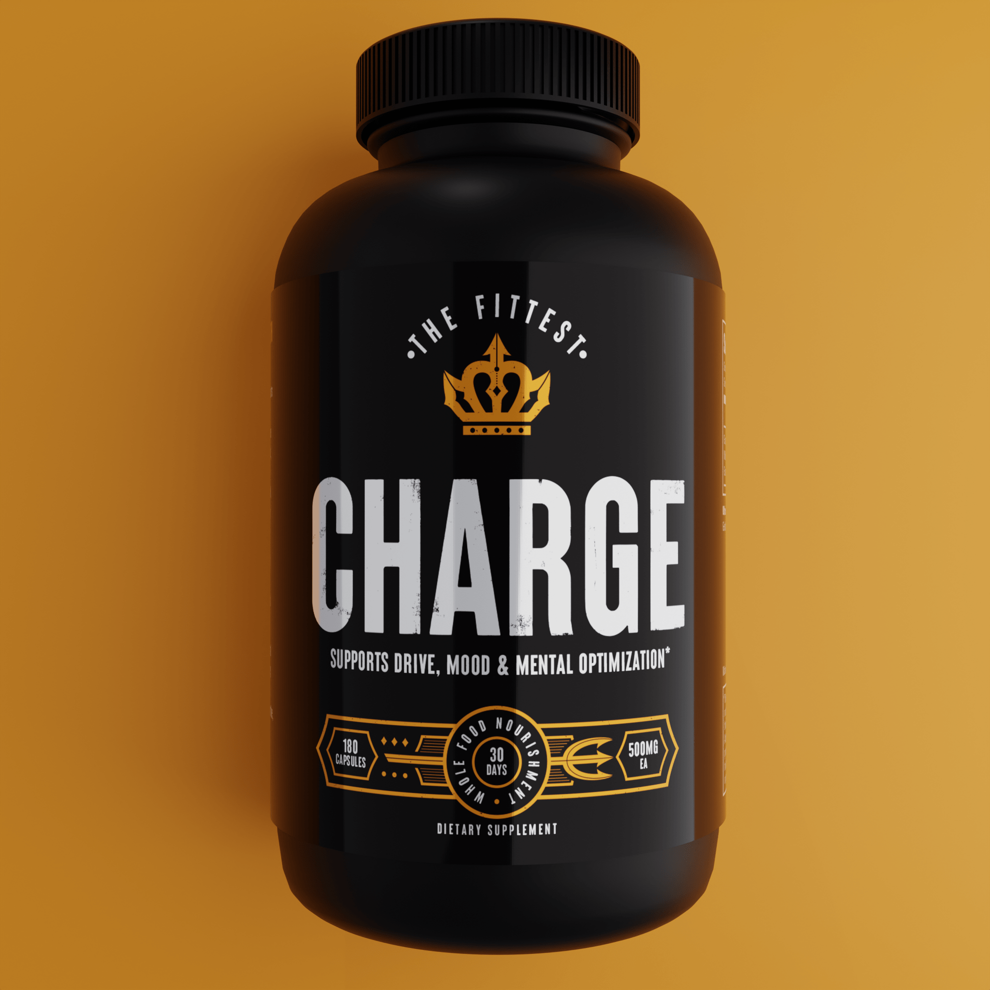 Charge bottle over orange background