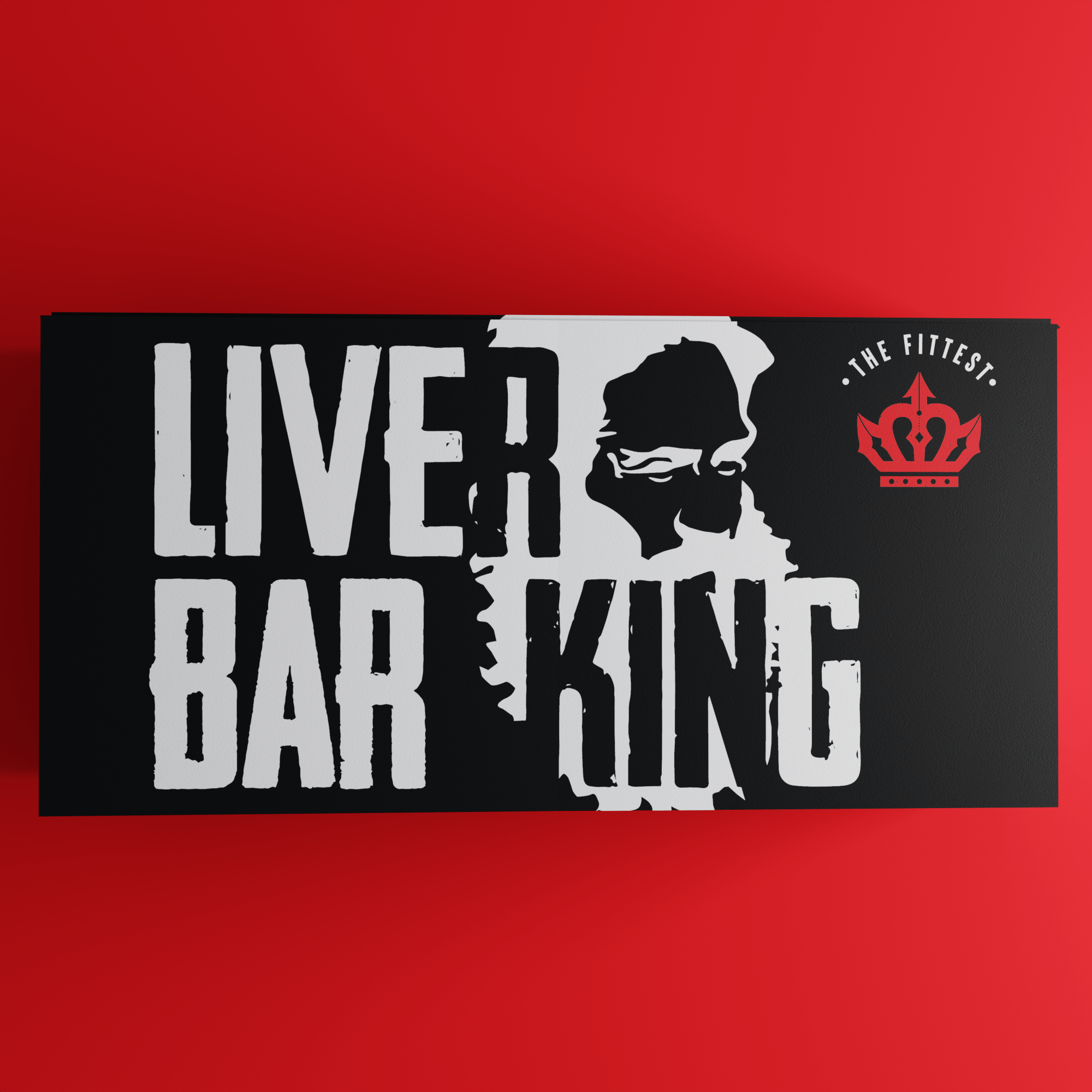 Liver King Bar Box in front of a red background