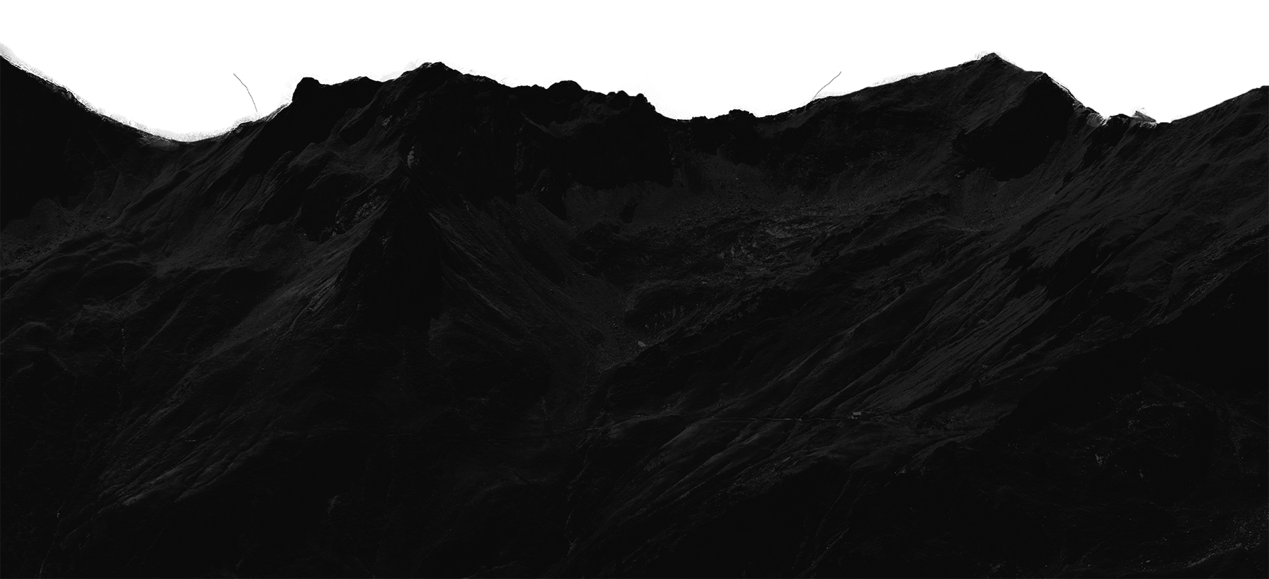 Bottom cutout of mountains